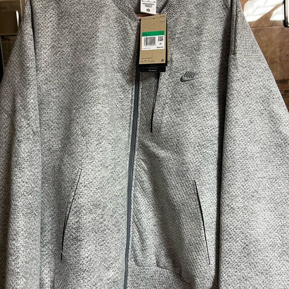 Nike Gray Zip Up Sweater Casual Comfort